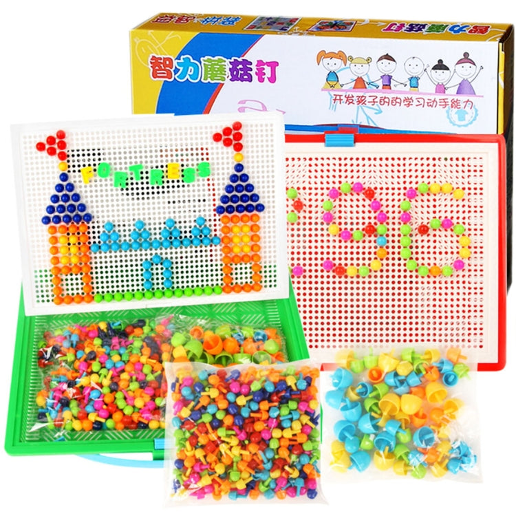 296 in 1 / Set Early Childhood Educational Creative DIY Desktop Mushroom Nail Puzzle Game Toy, 296 in 1 / Green