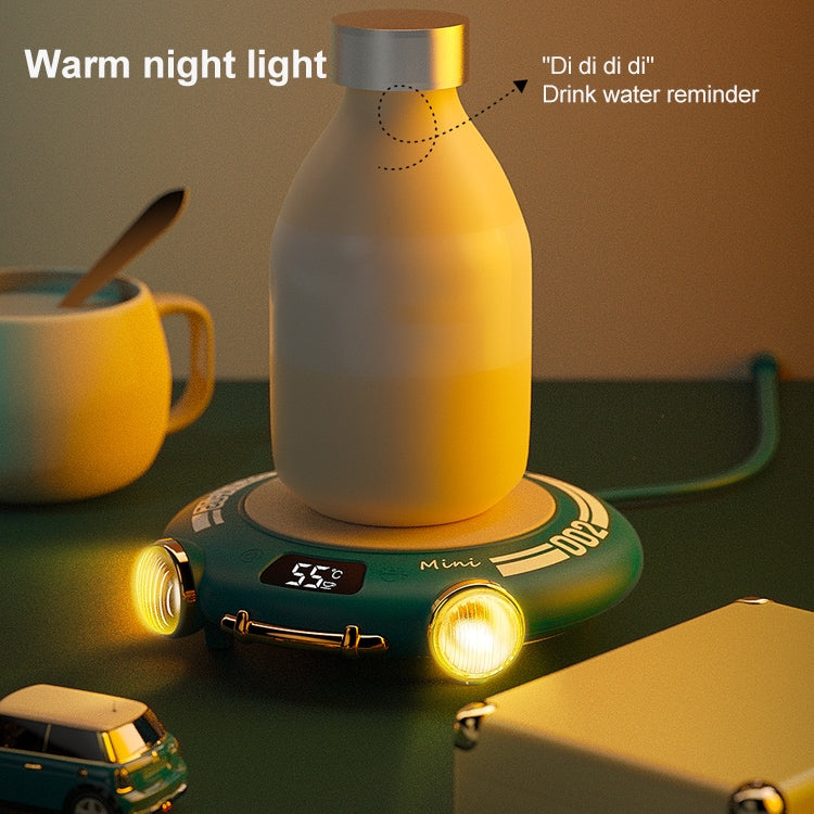 MN030 20W 110-220V Small Green Warm Coaster with LED Digital Display & Night Light, CN Plug, MN030