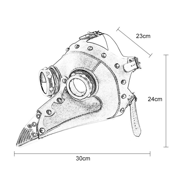 FHG103BN Halloween Metal + Leather Beak Shape Mask, Metal + Leather