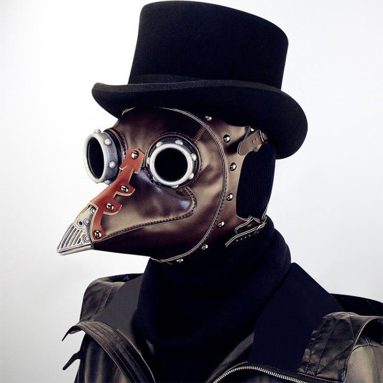 FHG103BN Halloween Metal + Leather Beak Shape Mask, Metal + Leather