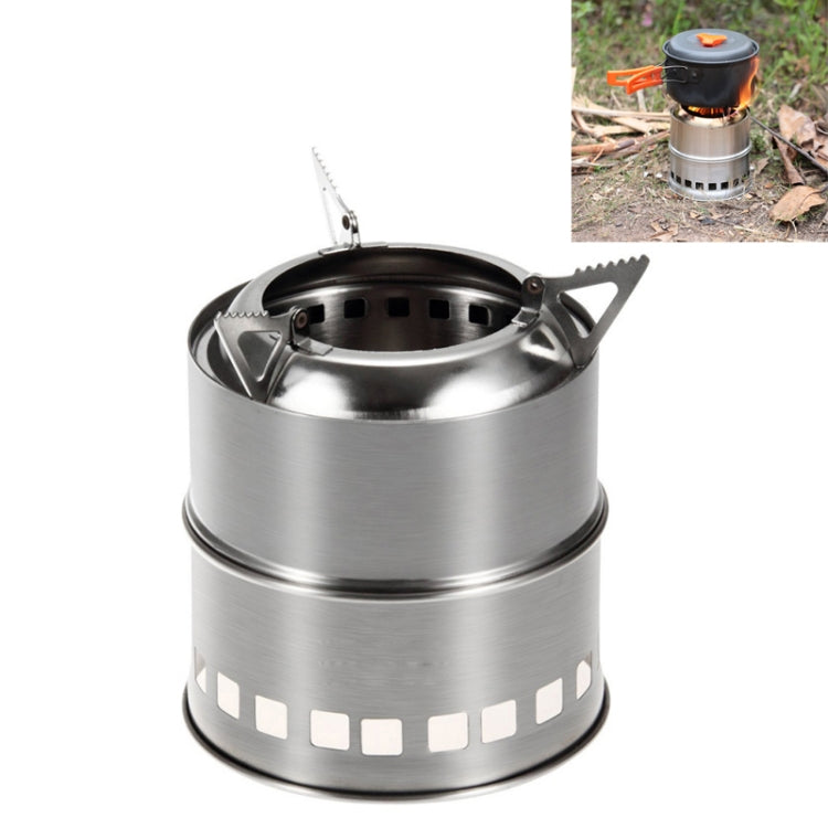Outdoor Camping Mini Stainless Steel Wood-burning Stove Solid alcohol Stove for Picnic Heating, Mini