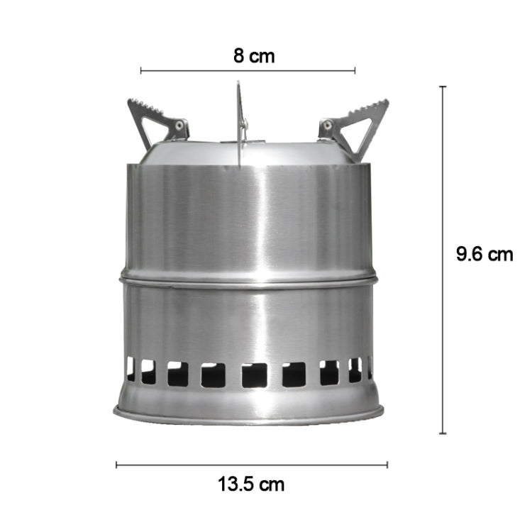 Outdoor Camping Mini Stainless Steel Wood-burning Stove Solid alcohol Stove for Picnic Heating, Mini