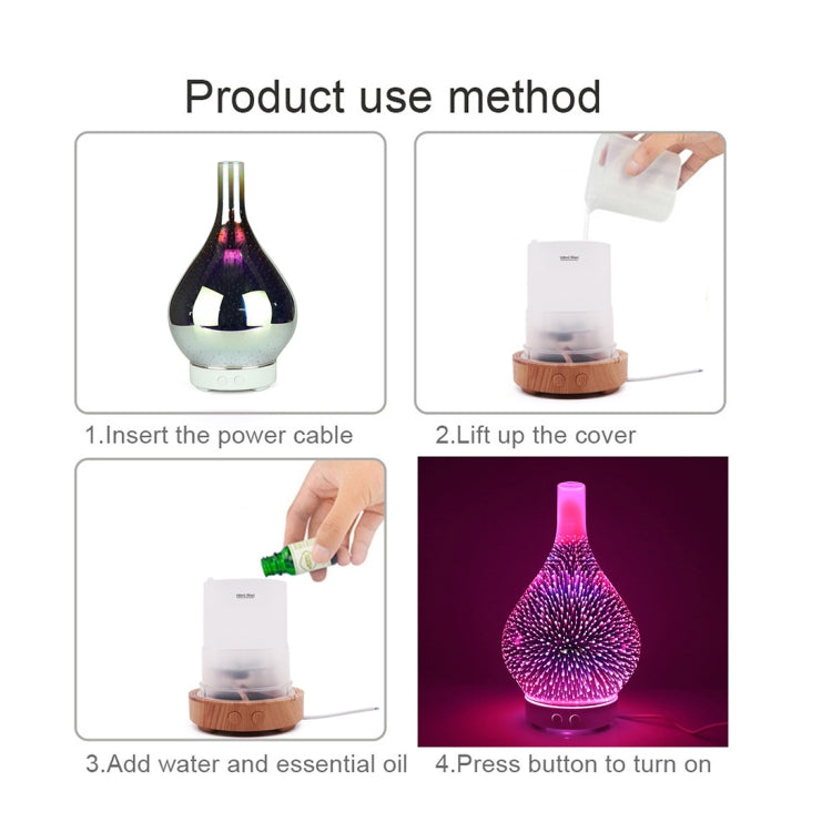Mini 100ml Household Humidifier Ultrasonic Creative Purification 3D Glass Aromatherapy Machine Automatic Alcohol Sprayer, AU Plug, HC0387AU, HC0387EU, HC0387UK, HC0387US