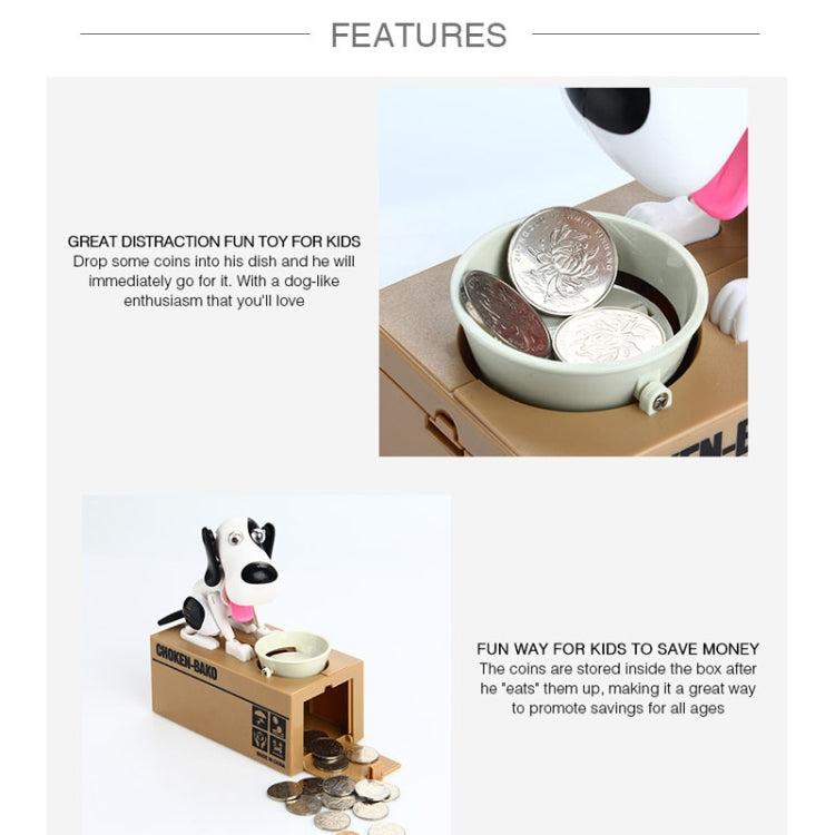 Creative Cartoon Edacious Puppy Automatic Money Eating Coin Saving Box, Dog Bank