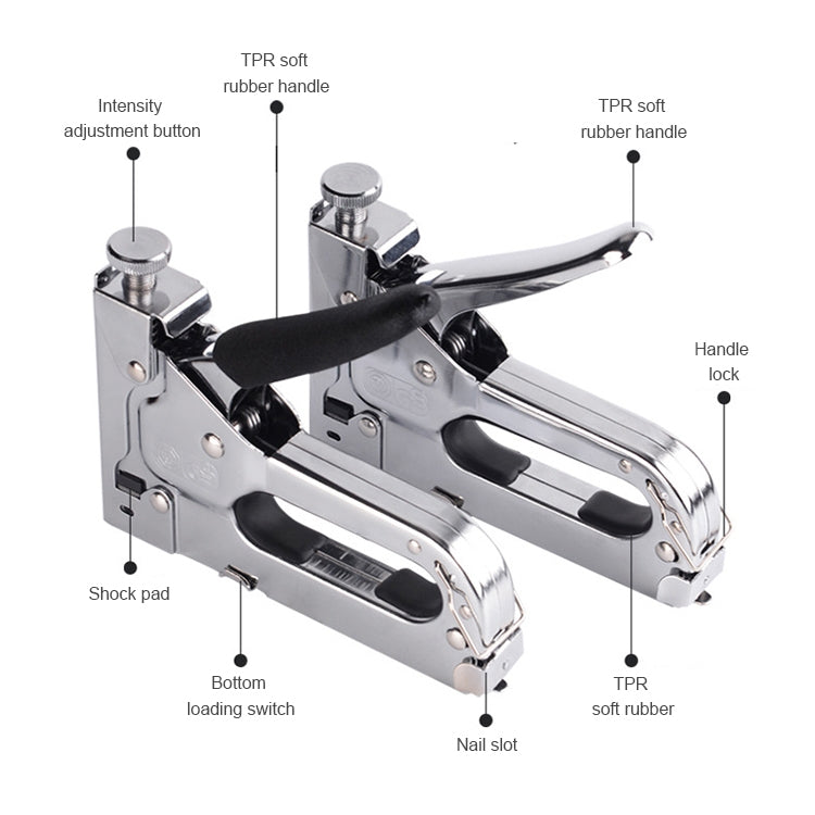 Nail Gun U Type / T Type / Door Type Nail Universal Nailer, With Handle Case, With Handle Case & 1000 PCS Nails