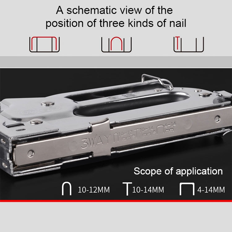Nail Gun U Type / T Type / Door Type Nail Universal Nailer, With Handle Case, With Handle Case & 1000 PCS Nails