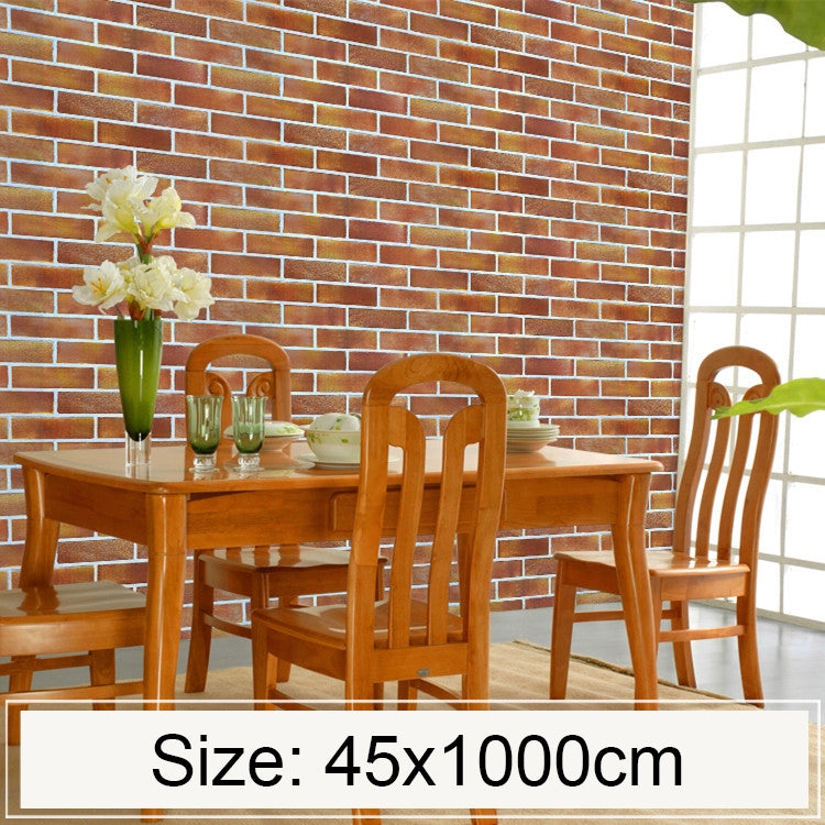 Horizontal Large Brick Creative 3D Stone Brick Decoration Wallpaper Stickers Bedroom Living Room Wall Waterproof Wallpaper Roll, Size: 45 x 1000cm, Horizontal large brick