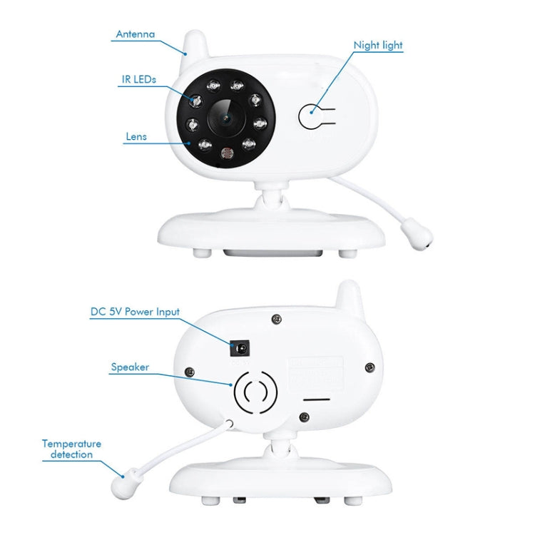 BM-850 3.5 inch LCD 2.4GHz Wireless Surveillance Camera Baby Monitor with 8-IR LED Night Vision, Two Way Voice Talk, BM-850