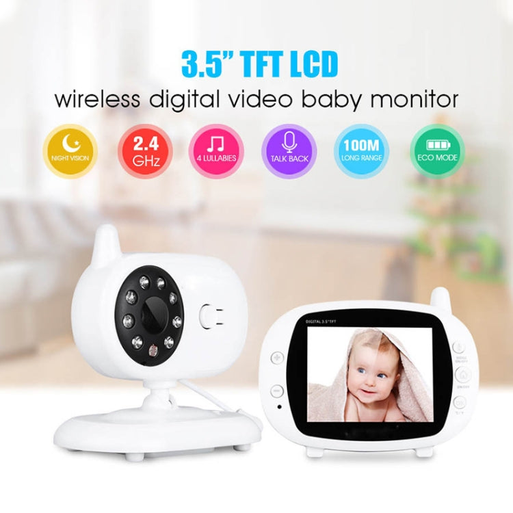 BM-850 3.5 inch LCD 2.4GHz Wireless Surveillance Camera Baby Monitor with 8-IR LED Night Vision, Two Way Voice Talk, BM-850
