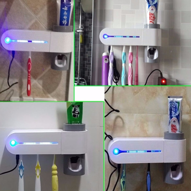 Automatic Toothpaste Dispenser Dental UV Ultraviolet Toothbrush Sterilizer Storage Holder
