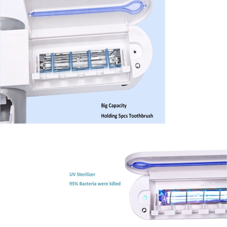 Automatic Toothpaste Dispenser Dental UV Ultraviolet Toothbrush Sterilizer Storage Holder