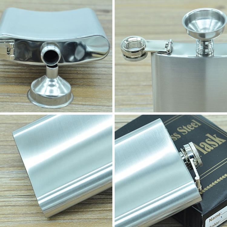 196mL (7oz) Outdoor Sports Handy Home Travel Wild Stainless Steel Portable Hip Flask(with Small Funnel)(Silver 196mL (7oz)), 196mL (7oz)
