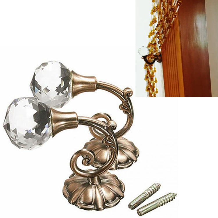1 Pair Vintage Crystal Flower Barb Curtain Decoration Wall Hook, 1 Pair Bronze
