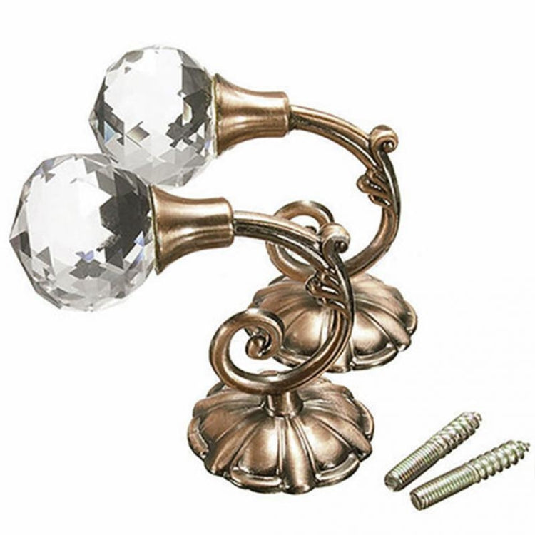 1 Pair Vintage Crystal Flower Barb Curtain Decoration Wall Hook, 1 Pair Bronze