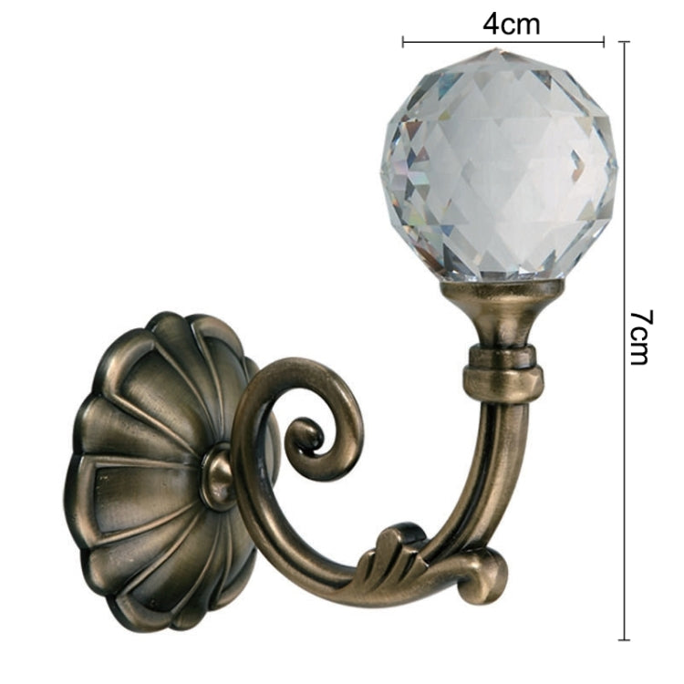 1 Pair Vintage Crystal Flower Barb Curtain Decoration Wall Hook, 1 Pair Bronze