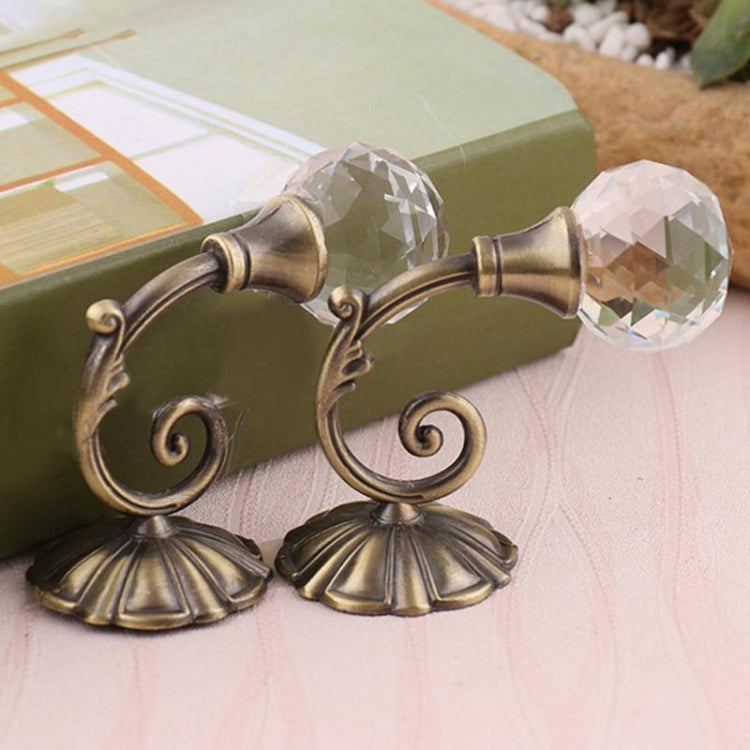 1 Pair Vintage Crystal Flower Barb Curtain Decoration Wall Hook, 1 Pair Bronze