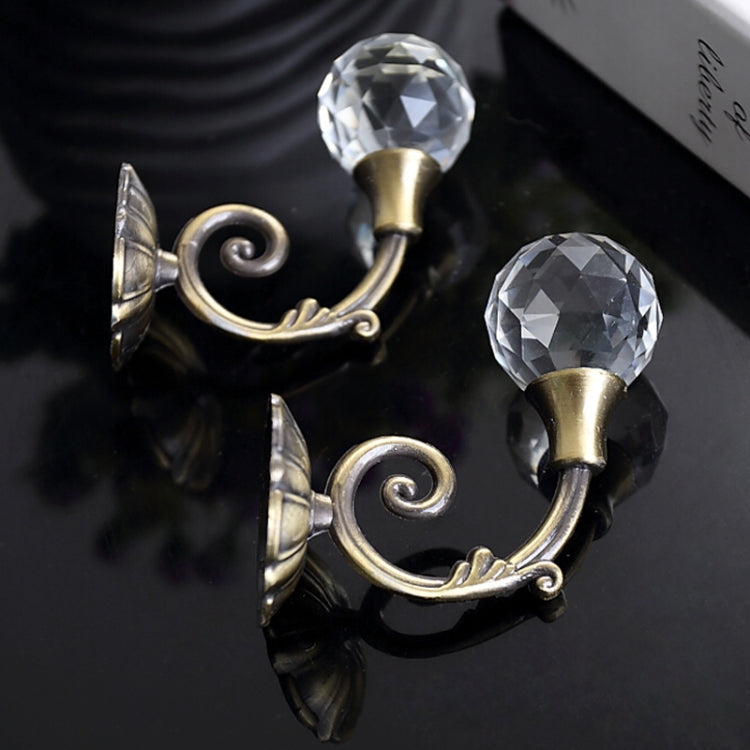 1 Pair Vintage Crystal Flower Barb Curtain Decoration Wall Hook, 1 Pair Bronze