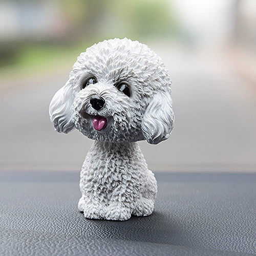 Shaking Head Dog Car Ornaments Resins Lovely Cartoon Dog New Year Gifts with Double-sided Adhesive Tape, White Teddy Cartoon Dog, Brown Teddy Cartoon Dog, Yellow Teddy Cartoon Dog, Pomeranian Cartoon Dog, Inu Cartoon Dog, Bulldog Cartoon Dog           ...