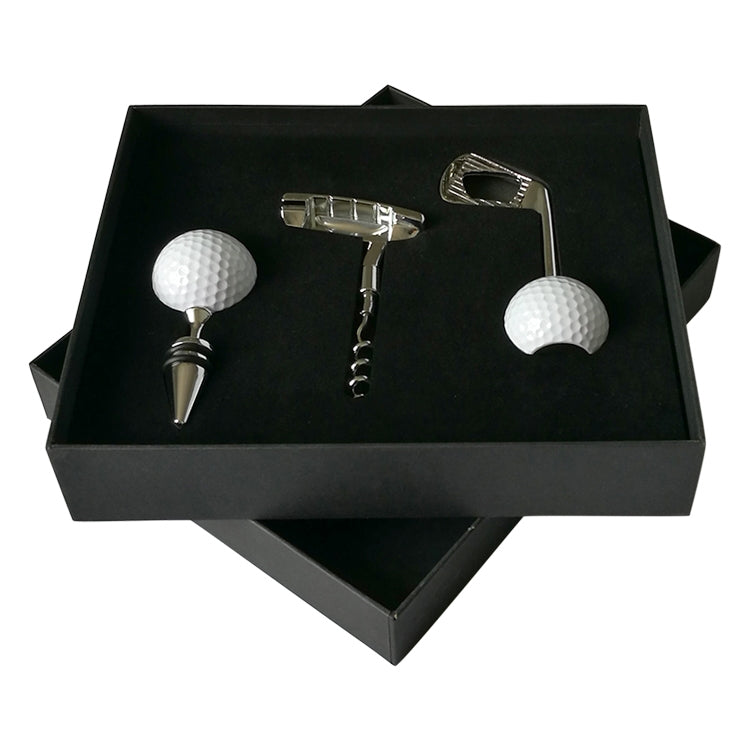 4 in 1 Golf Beer Bottle Opener + Red Wine Bottle Opener + Golf Red Wine Stopper + Box Set, 4 in 1