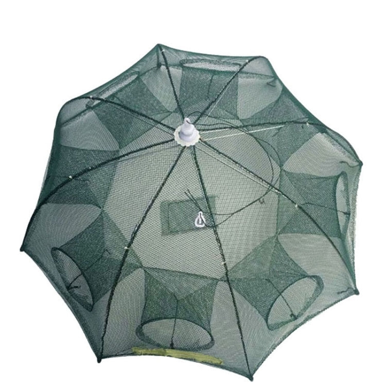 8 Holes Automatic Foldable Fishing Net Nylon Shrimp Crab Minnow Trap Fish Cast Net Fishing Tackle, 8 Holes