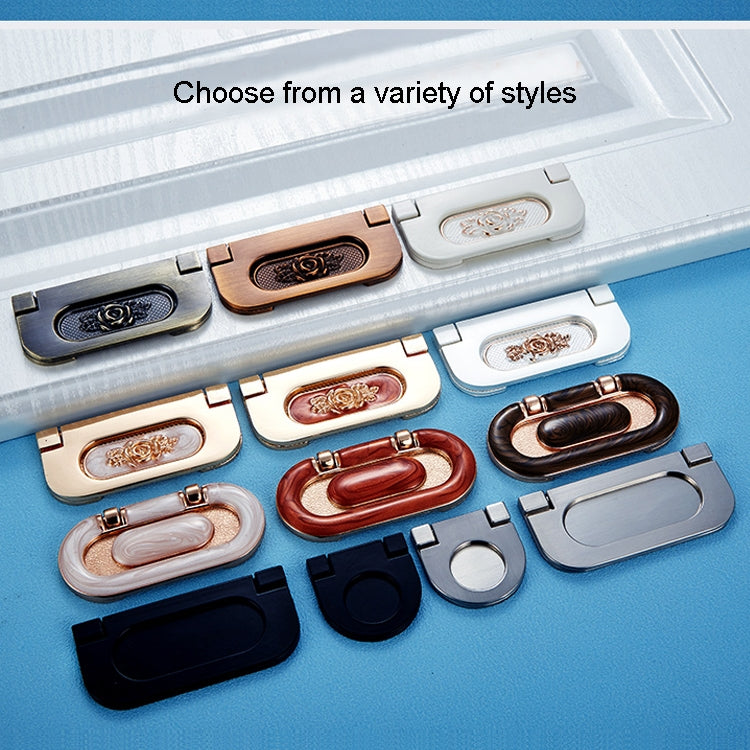 10 PCS 1052-32 Simple European Furniture Drawer Hidden Buckle Handle(Matte Black), 1052-32 (Matte Black)