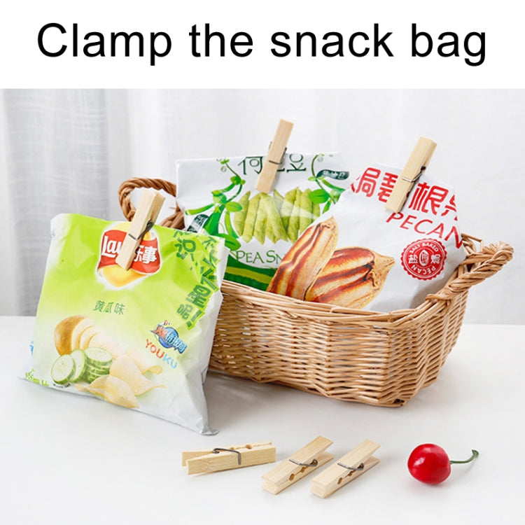 100pcs Multi-function Mini Bamboo Clothes Photo Paper Peg Clothespin Laundry Hanger Clip, Bamboo
