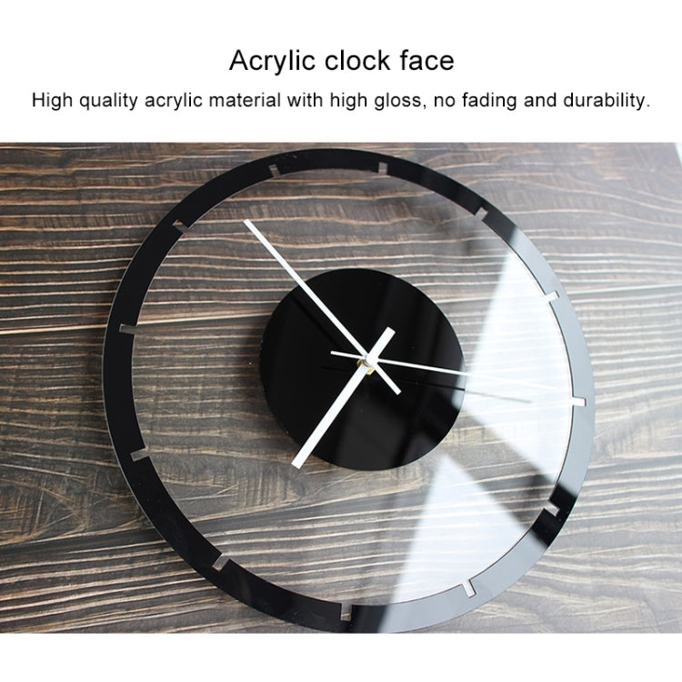 TM011 B Round Wooden Dial Transparent Acrylic Mute Wall Clock, TM011 B