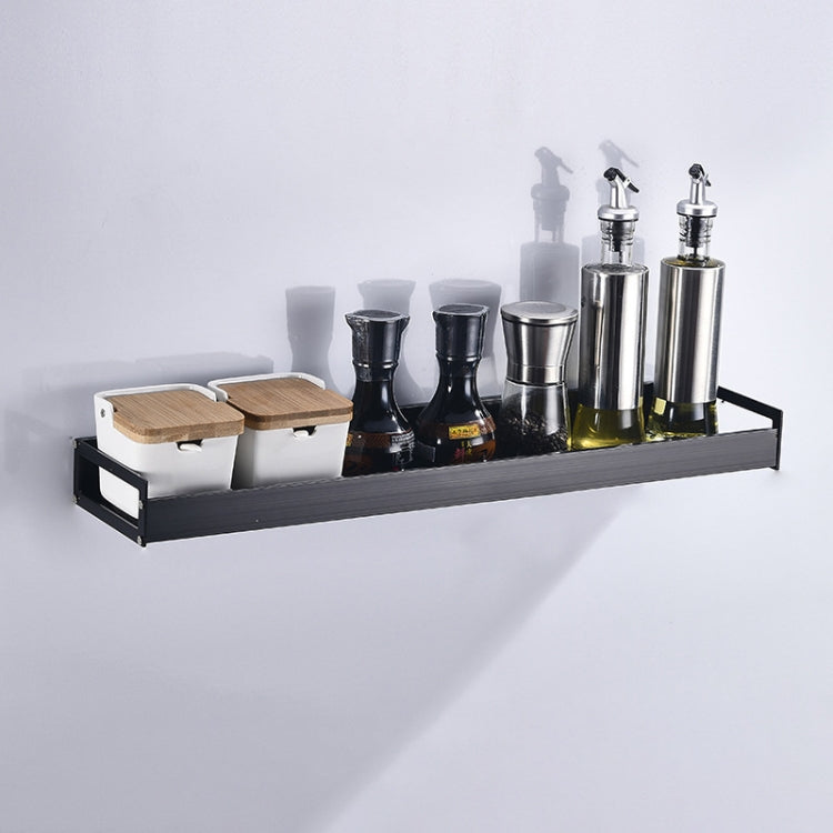 50cm Kitchen Multi-function Wall Hanging Holder Seasoning Storage Rack, 50cm(Black)
