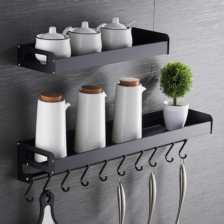 70cm 10 Hooks Kitchen Multi-function Wall Hanging Holder Seasoning Storage Rack, 70cm 10 Hooks(Silver)