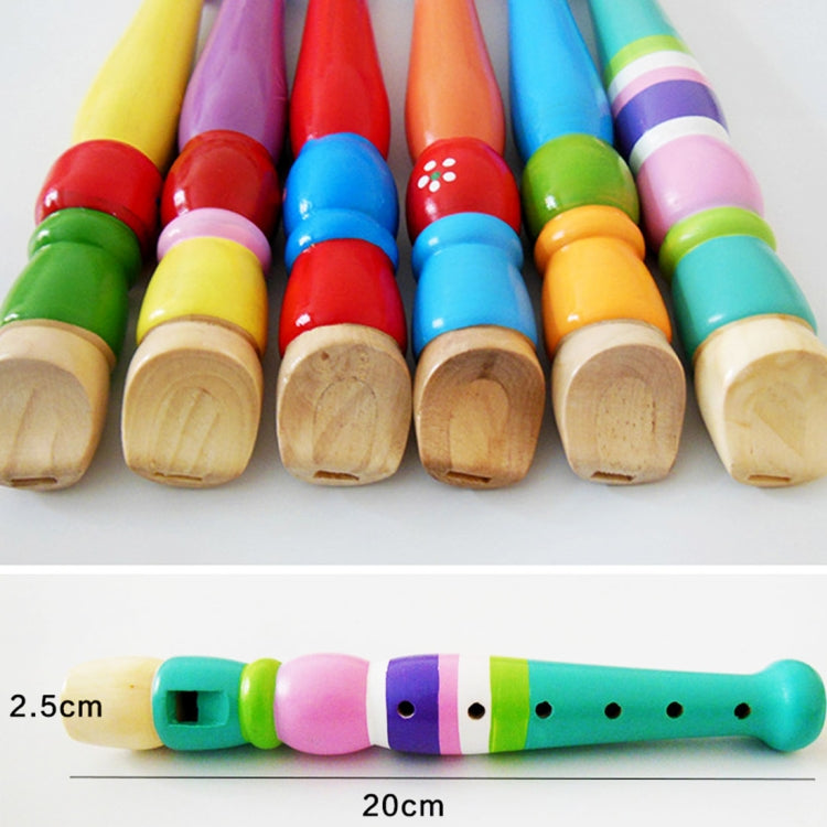 Kindergarten Children Early Education Teaching Aids Wooden Colorful Flute Musical Play Toys, Size: 20*2.5cm, CD-5289 Flute