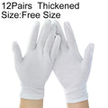 12 Pairs Pure Cotton Working Gloves, Thickened， Size：Free Size, Thickened， Size：Free Size