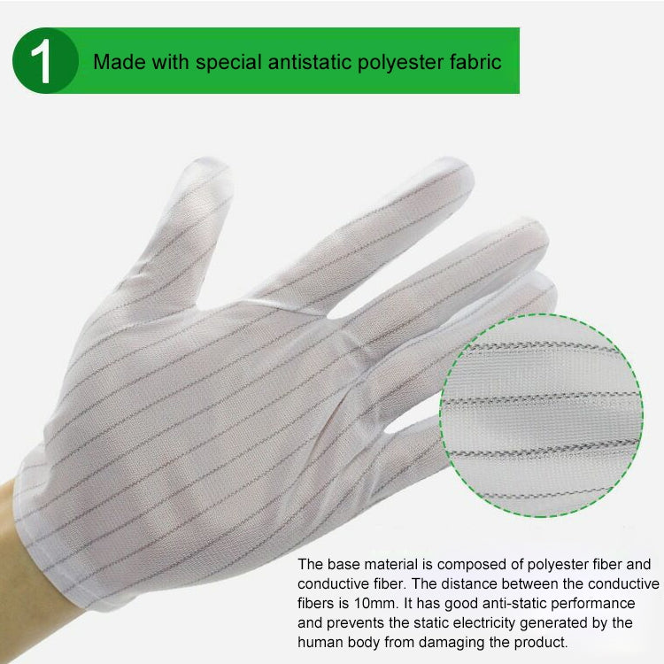 10 Pairs Anti-static Stripe Plastic Gloves, Size：Free Size, Plastic Gloves