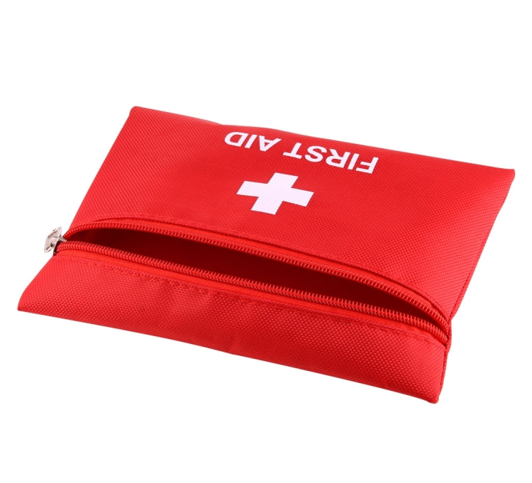 2 PCS Portable First Aid Kit with Bag, Includes Sanitizing Pads, Gauzes, Scissors,Band-aids and Tweezers, Random Color Delivery, 20x14cm