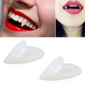 1 Pair 17mm Halloween Party Dentures Props Vampire Zombie Devil Fangs Teeth, 17mm