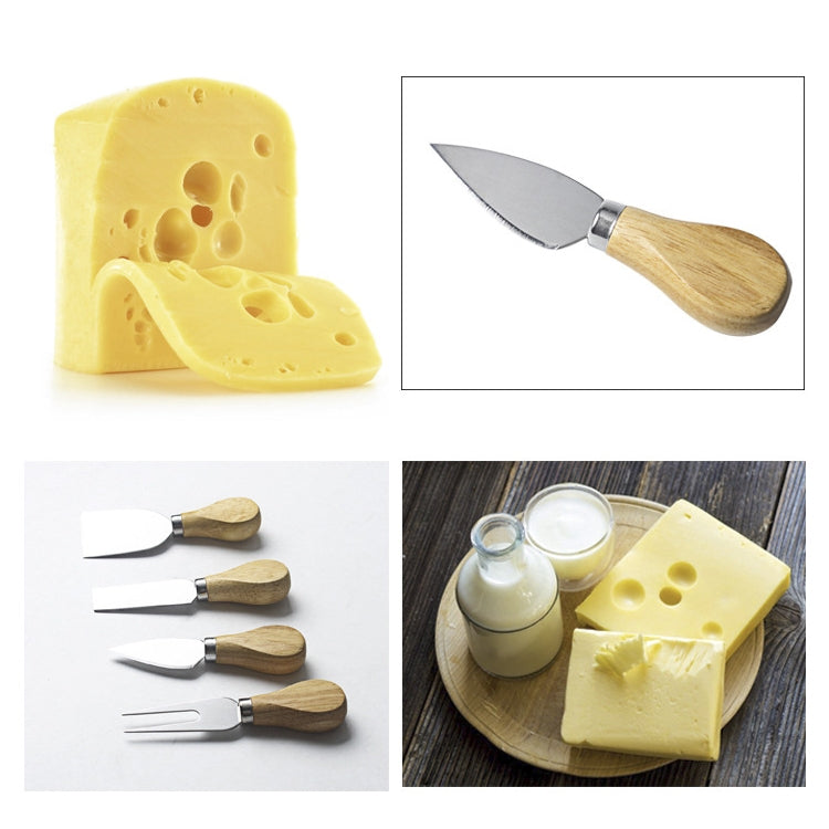 kn603 4 in 1 Wooden Handle Stainless Steel Cheese Knife Baking Tool Set