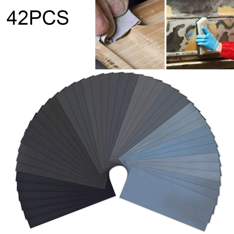 42 PCS LANHU Grit 120-3000 Wet And Dry Polishing Grinding Sandpaper，Size: 22.9 x 9.1cm, 42 PCS