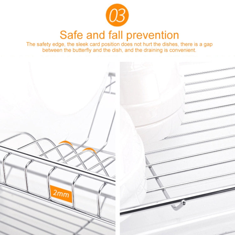 Multi-function Kitchen Stainless Steel Three Layers Arch Shape Rack Hanging Bowl Dish Holder, Three Layers Arch Shape
