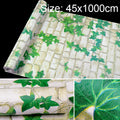 Green Leaf White Brick Creative 3D Stone Brick Decoration Wallpaper Stickers Bedroom Living Room Wall Waterproof Wallpaper Roll, Size: 45 x 1000cm, Green leaf white brick