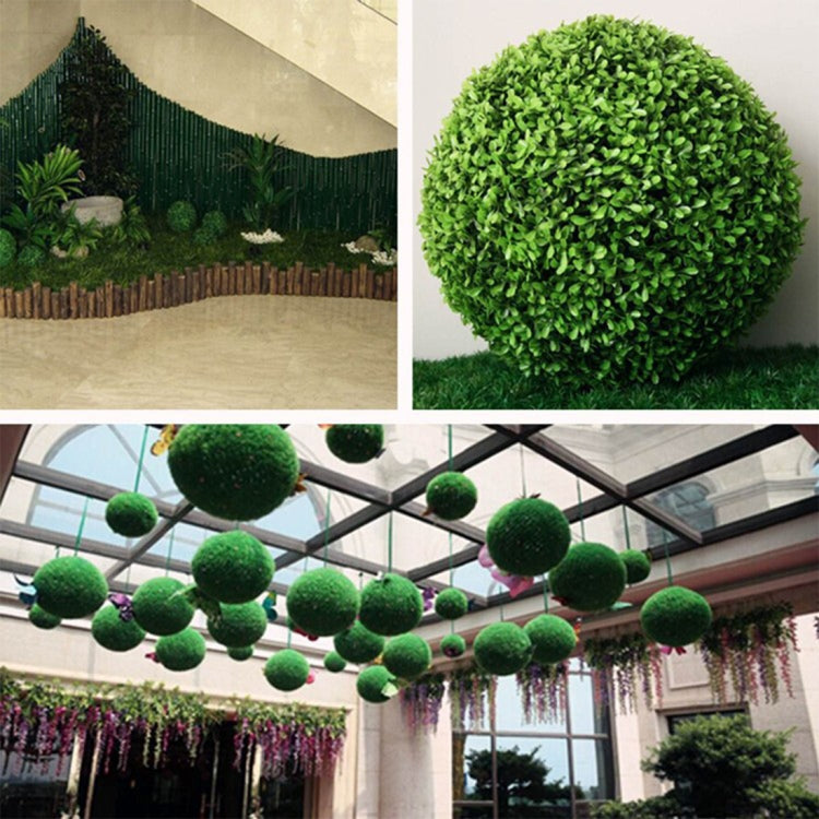 Artificial Aglaia Odorata Plant Ball Topiary Wedding Event Home Outdoor Decoration Hanging Ornament, Diameter: 10.7 inch, 10.7 inch