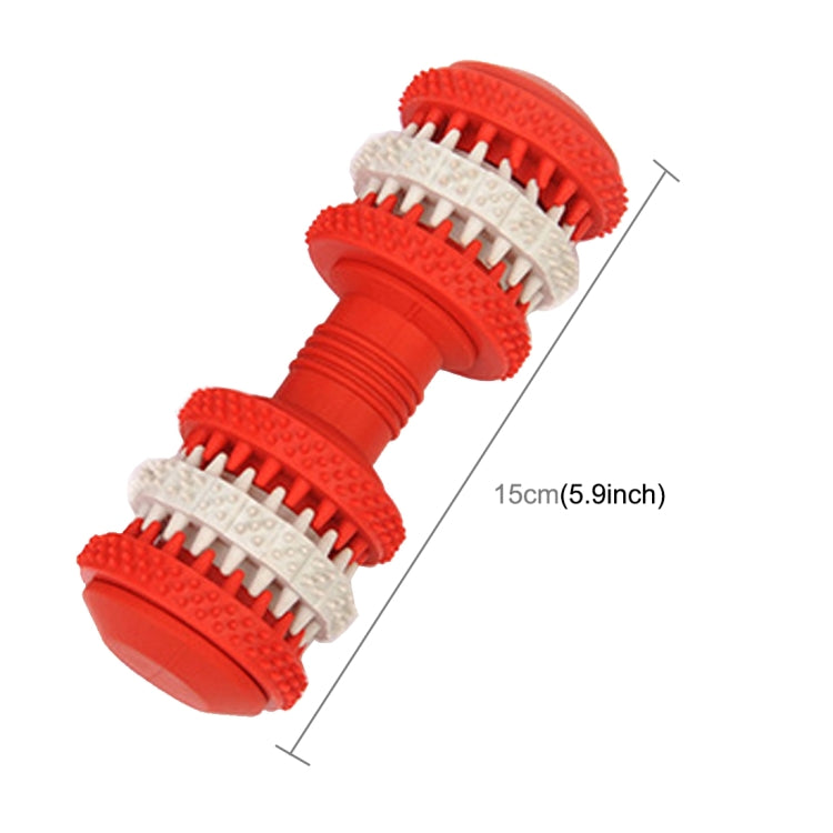 Dog Toy  for Pets Tooth Cleaning Chewing Dumbbells Shape Toys of Non-Toxic Soft Rubber , Large Size,Length:15cm, 15cm (Red), 15cm (Baby Blue), 15cm (Orange), 15cm(Blue)
