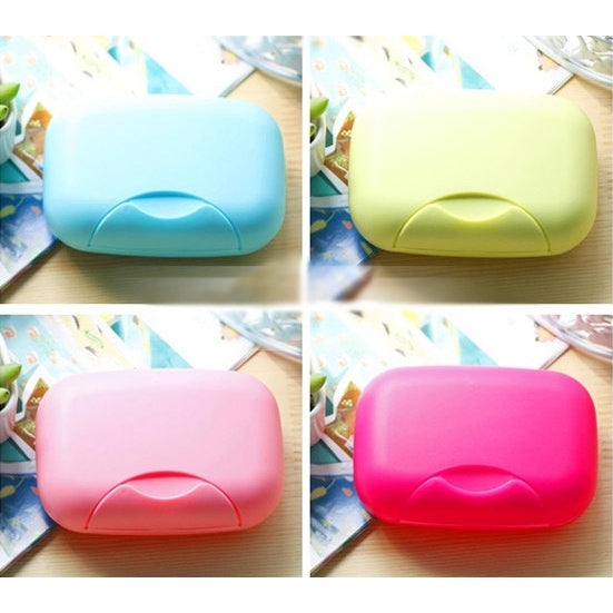 Home Travel Soap Box Lock Sealed Waterproof Leakproof Soap Holder Case with Cover Soap Dishes Container,Random Color Delivery,Large,Size:12x8x4cm, 12x8x4cm