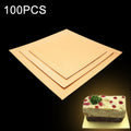 100pcs / Pack Square Cake Cardboard Pad Golden Cake Mousse Cake Mat, Size: 28 x 28cm, 28 x 28cm