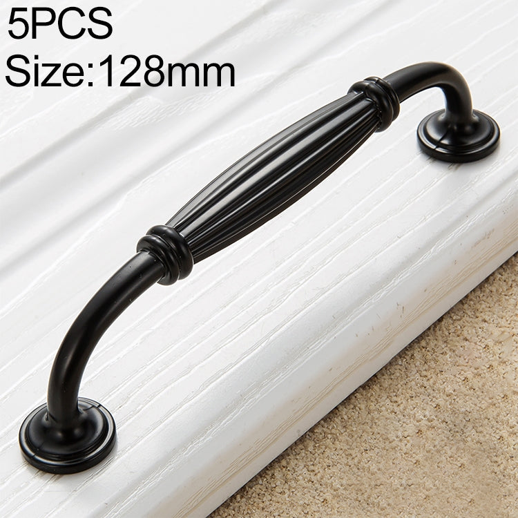 5 PCS 6064_128 Thickened Drawer Cabinet Handle (Black), 6064_128 (Black)