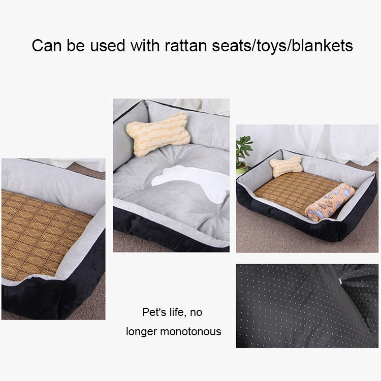 Dog Bone Pattern Big Soft Warm Kennel Pet Dog Cat Mat Blanket, with Blanket Size: L, 80×60×15cm, Size: L