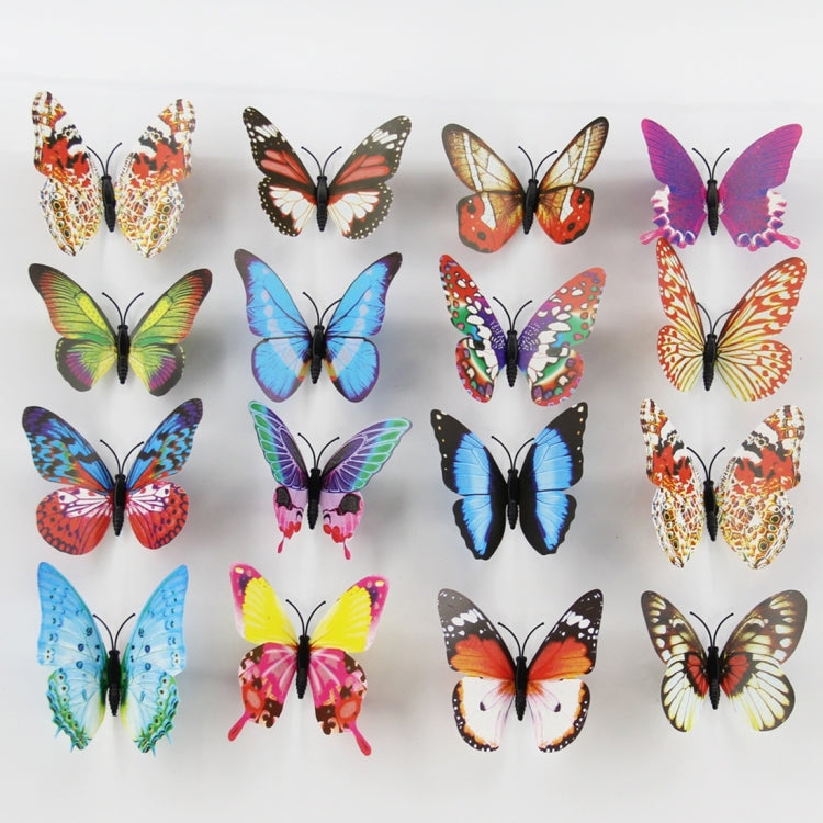 10pcs Fashion Luminous Butterfly with Magnet Simulation Fridge Magnets Wall Sticker Garden Decoration, Random Color Delivery, Luminous Butterfly with Magnet