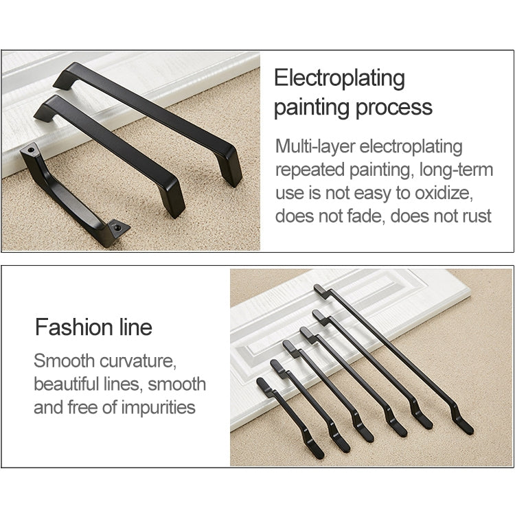 9009_192 Simple Black Drawer Cabinet Handle, 9009_192