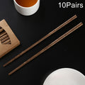 10 Pairs Natural Wenge Non-slip Chopsticks