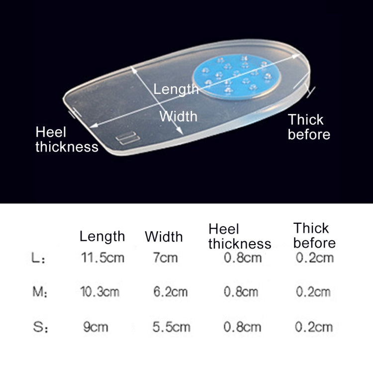 1 Pair Silica Gel Comfort Cushioning Heel Pads, Size: S, Size: S