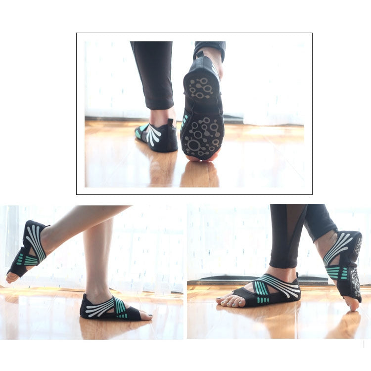1 Pair Anti-Slip Yoga Socks Toeless Pilates Socks Ballet Yoga Pilates Barre Shoes for Women, 225-230mm Foot Length, 225-230mm (Pink), 225-230mm (Green)