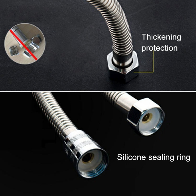 1.5m G1/2 Inch Flexible Stainless Steel Showerhead Hose Pipe Compact Anti Burst Bath Water Pipe, 1.5m (Compact)